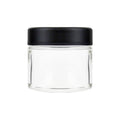 2 oz Child-Resistant Clear Glass Jar with Black Lid