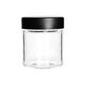 3 oz Child-Resistant Clear Glass Jar with Black Lid