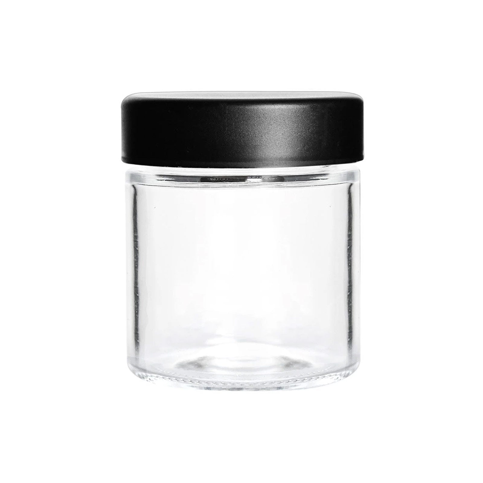 3 oz Child-Resistant Clear Glass Jar with Black Lid