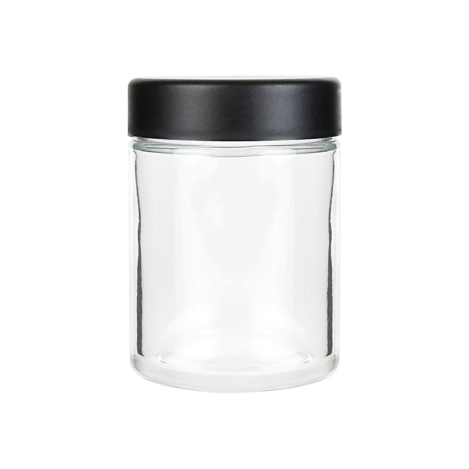 4 oz Child-Resistant Clear Glass Jar with Black Lid