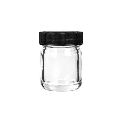 1 oz Clear Glass Jar with Black Lid
