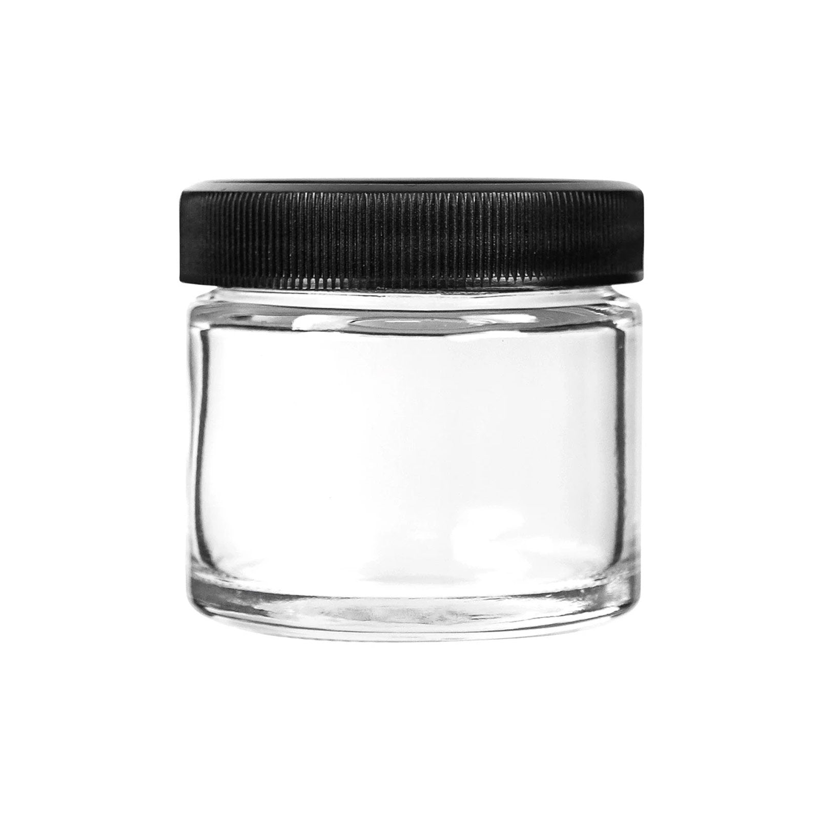 2 oz Clear Glass Jar with Black Lid