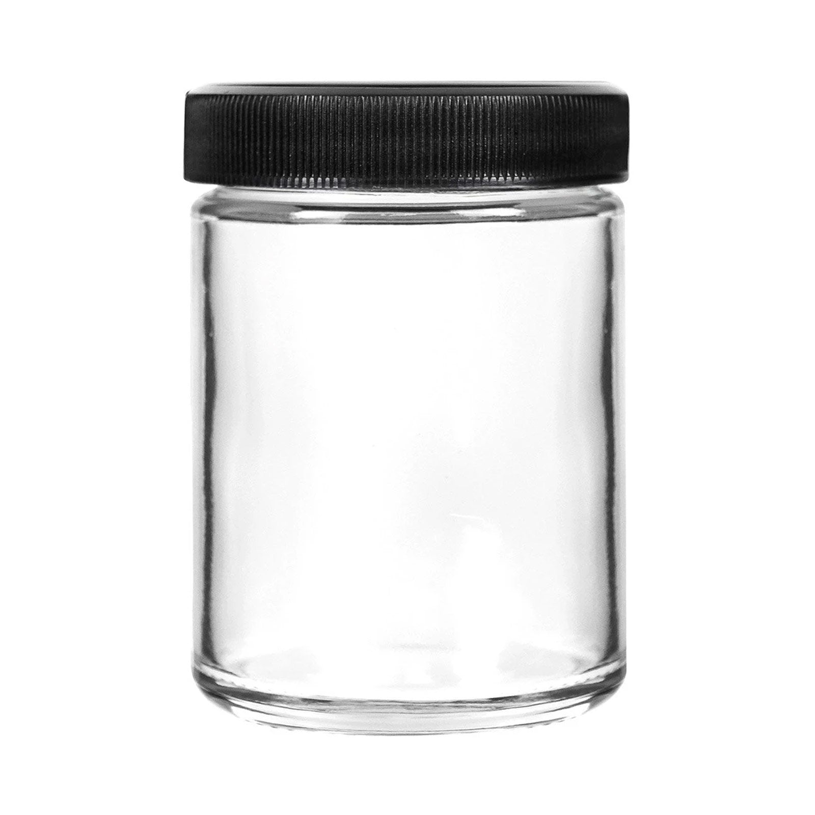 4 oz Clear Glass Jar with Black Lid
