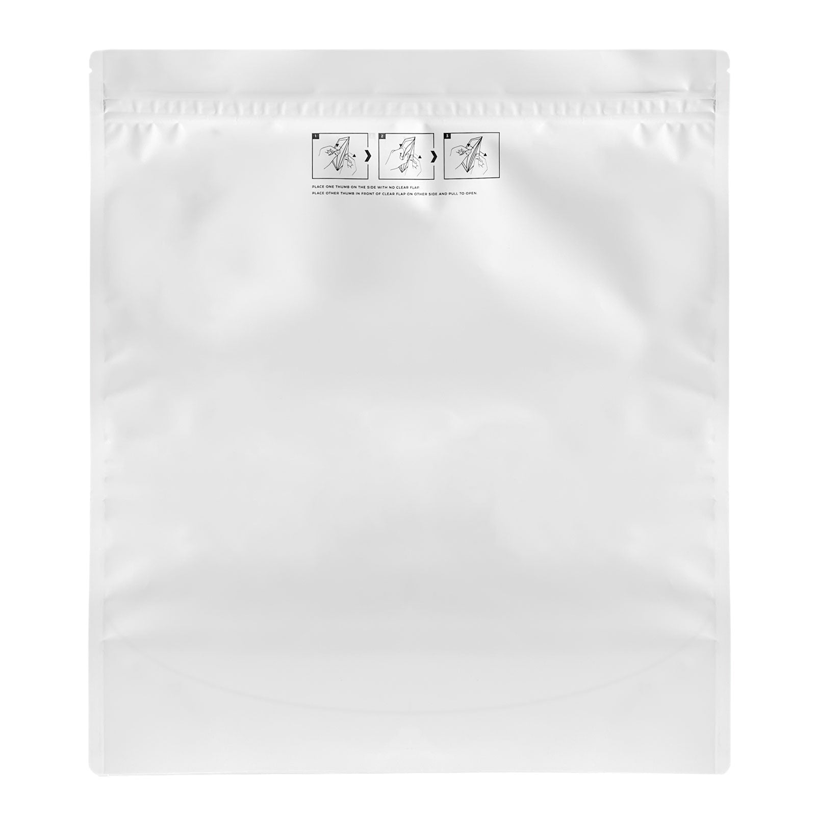 Child-Resistant Resealable Barrier Bag — 14.6"x16.4"+4", White