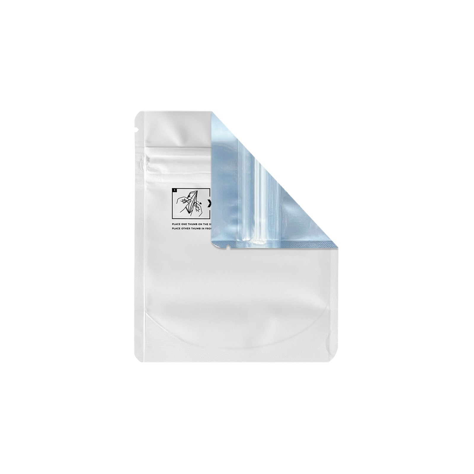 Child-Resistant Resealable Barrier Bag — 4"x5"+2", White