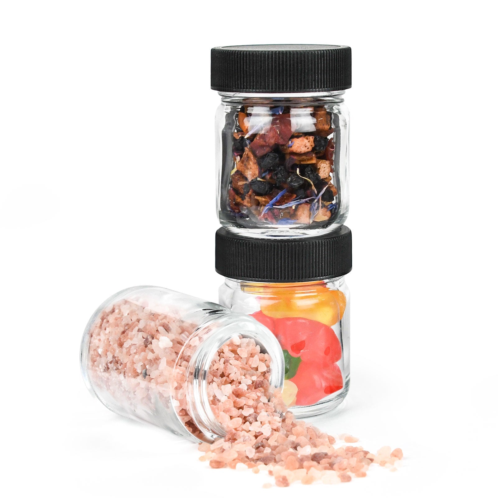 1 oz Clear Glass Jar with Black Lid — view 5