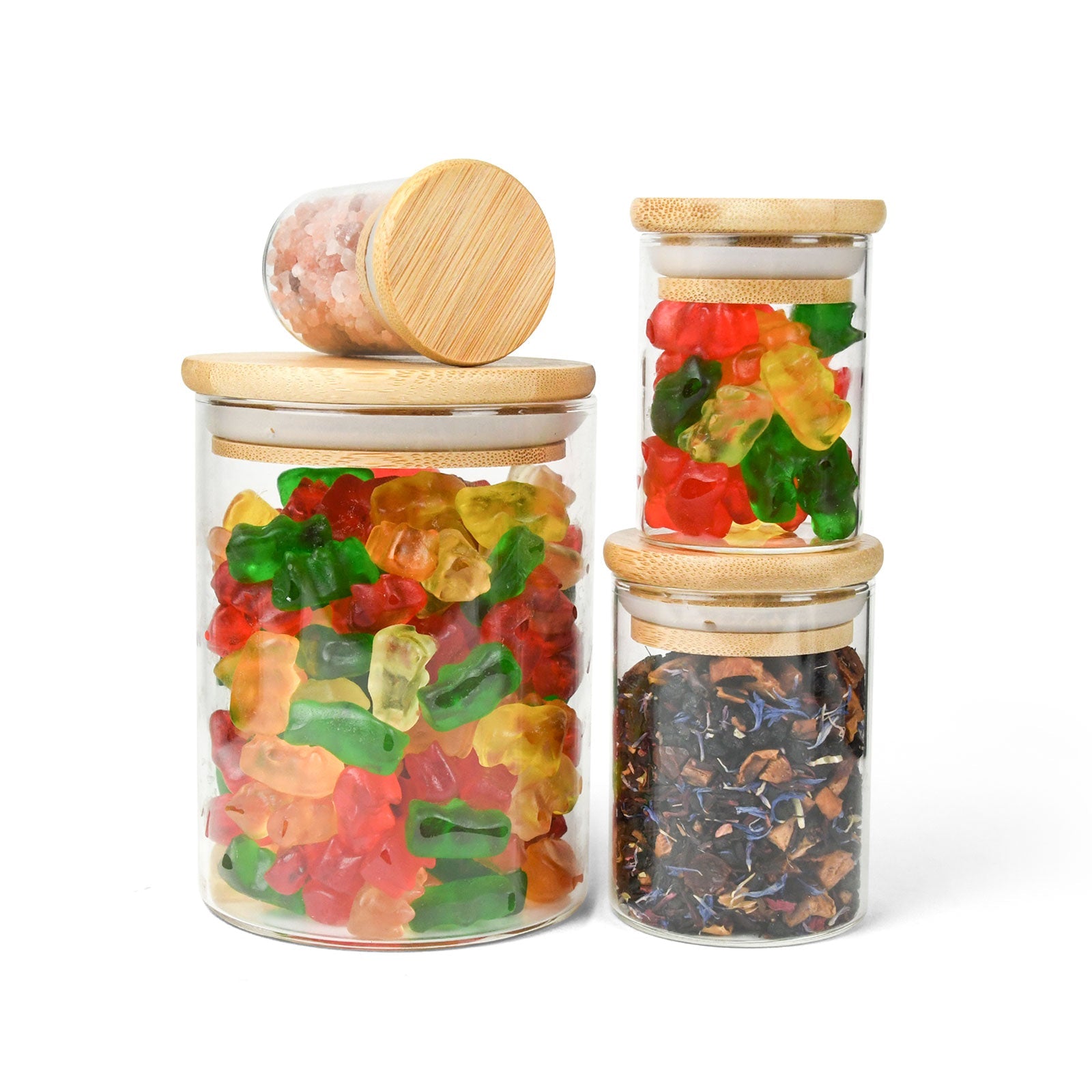 4 oz Wood-Lid Suction Clear Glass Jar with Wood Lid — view 9