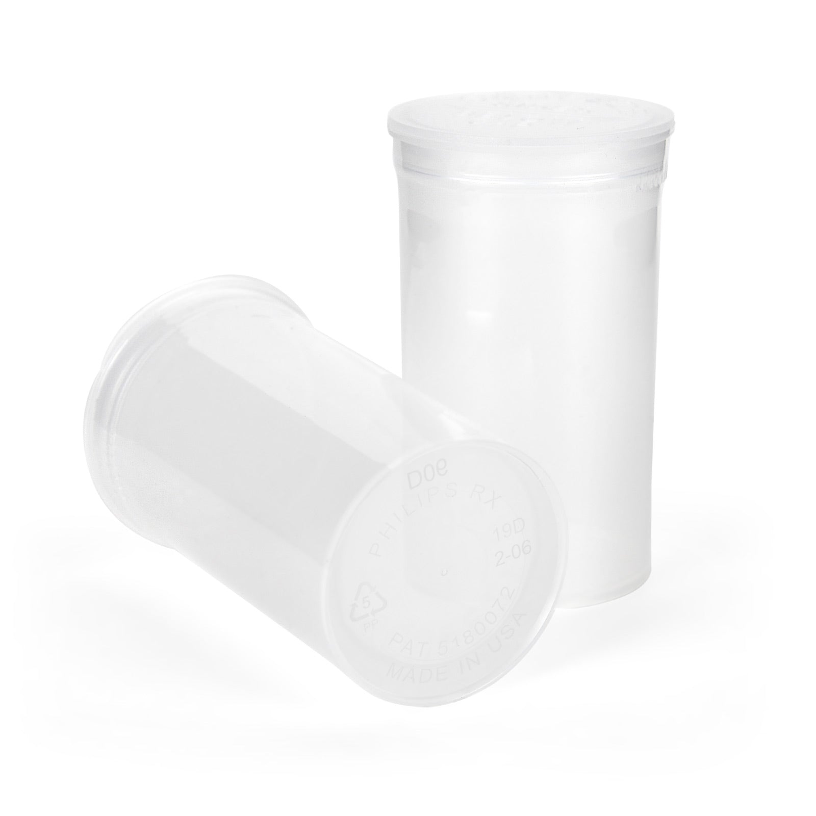 19 Dram Child-Resistant Pop-Top Bottle, Clear — view 2